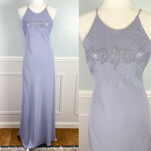 Cachet Formal Maxi DressY2K Ethereal Fairycore Lilac Romantic Chiffon Beading 10